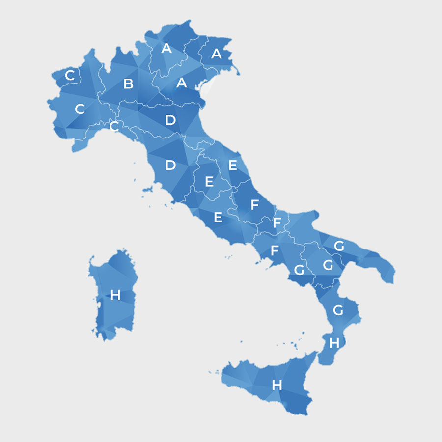 Mappa  Italia suddivisione commerciale  Autronica